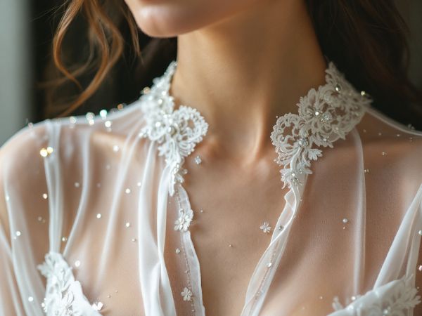 Sheer Neckline Blouse design