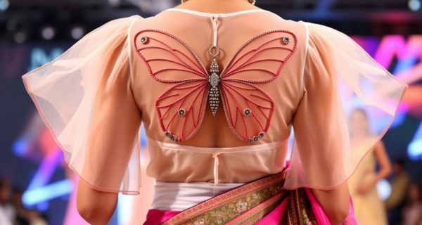 Butterfly Back Blouse Design