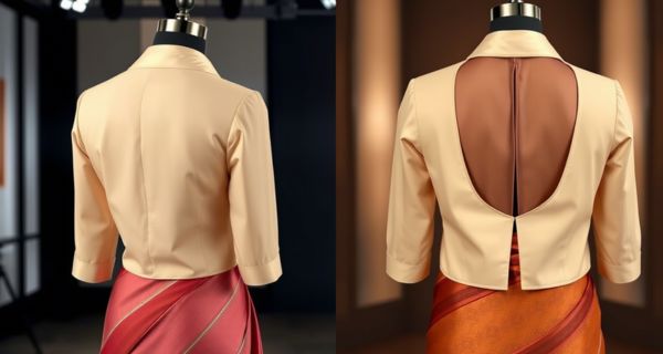 Collar Neck Blouse with Back Slit