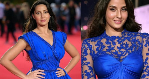 Nora Fatehi Hot Blouse Design: Stunning Looks in Blue and Black Dresses