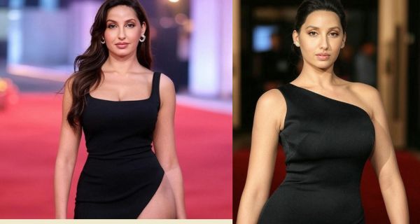 Nora Fatehi Hot Blouse Design: Stunning Looks in Blue and Black Dresses