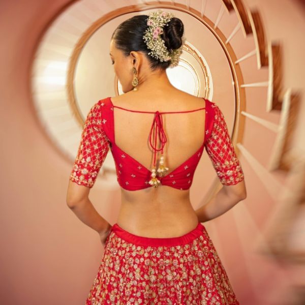 Best Back Simple Lehenga Blouse Designs