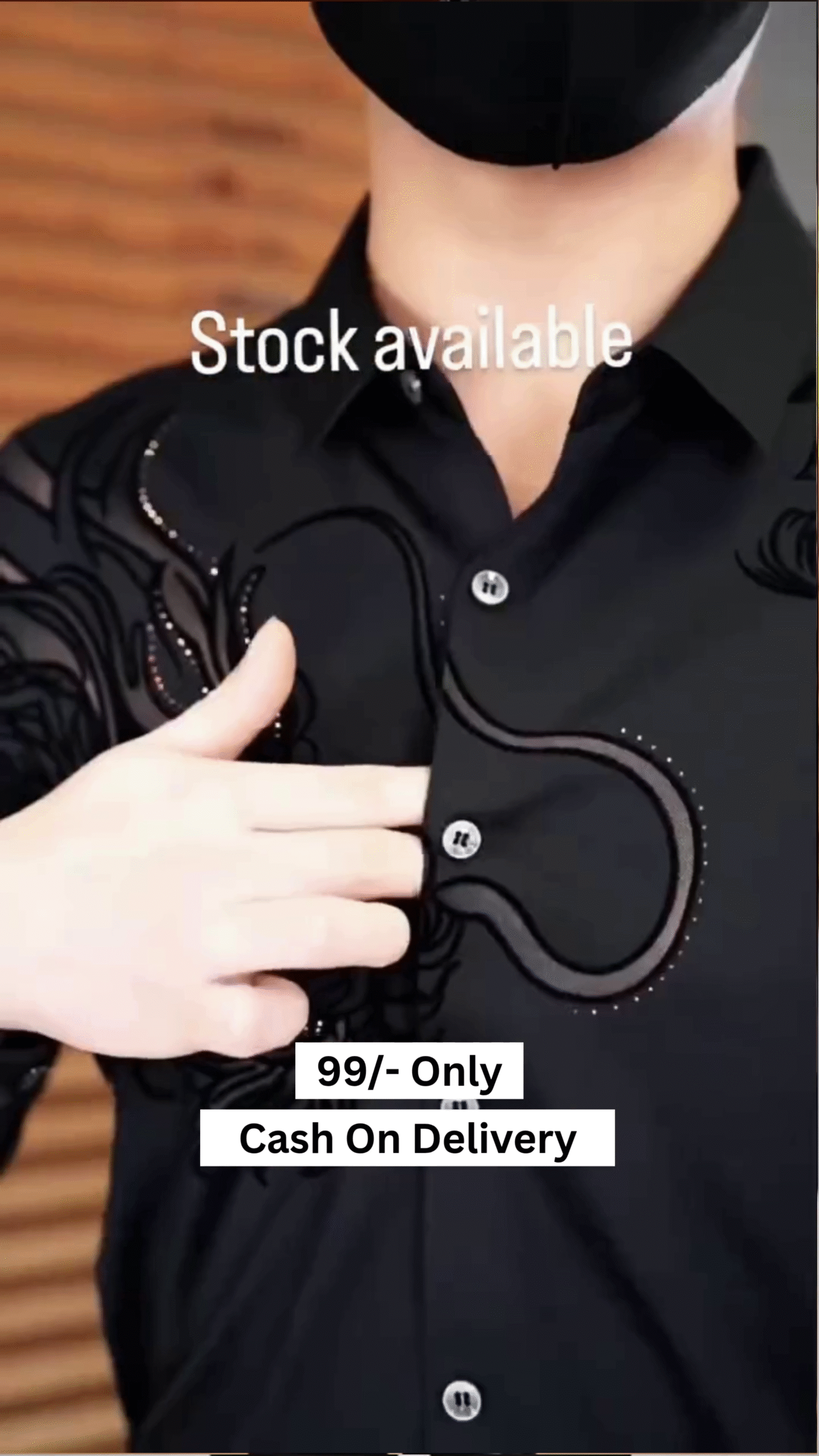 Black Serpentine Dragon Handwork Designer Shirt - Image 4