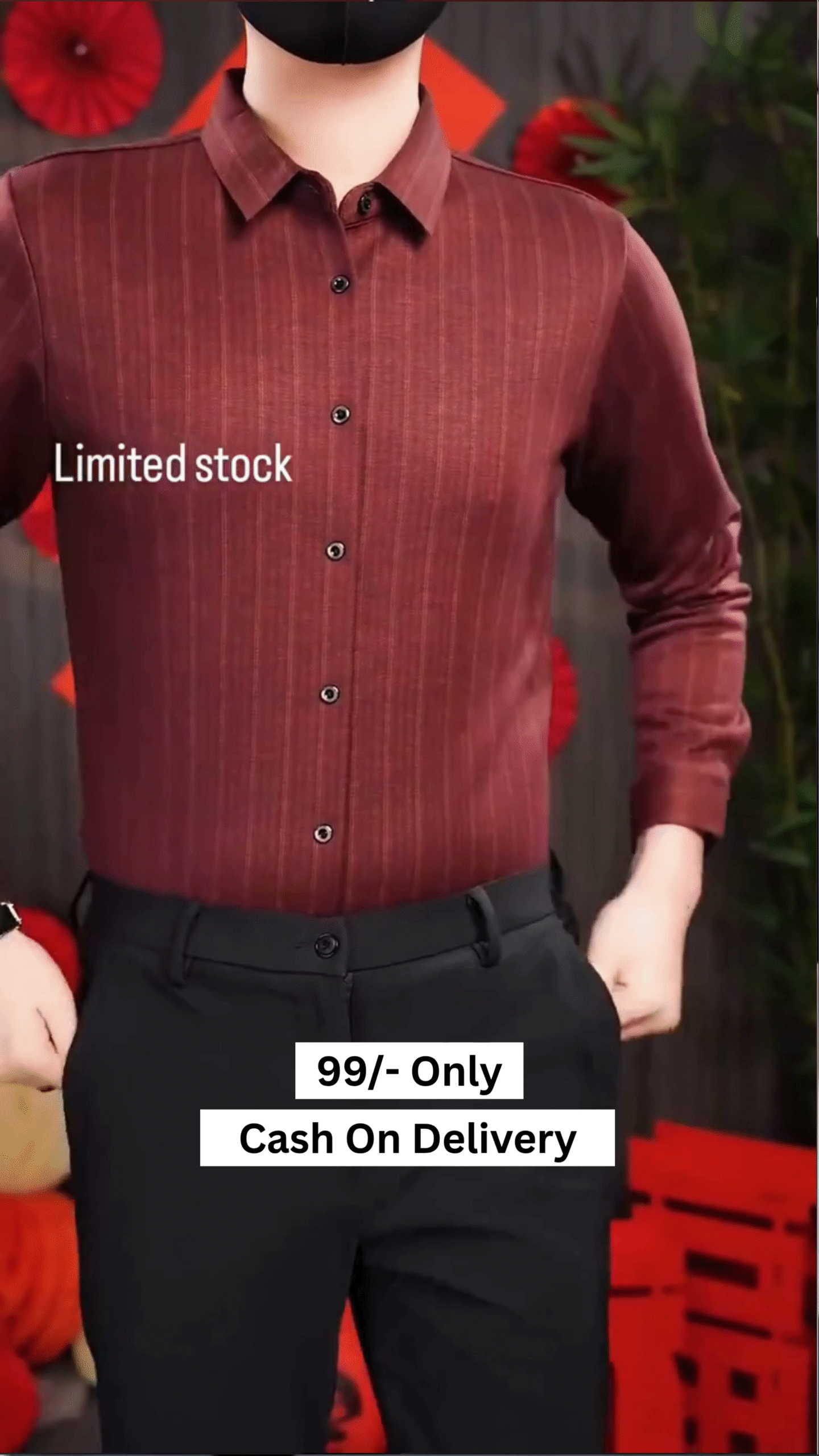 Men Striped Slim Fit Formal Shirt - Image 2