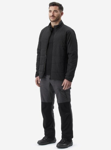 Men’s Black Non-Hooded Synthetic Puffer - Image 3