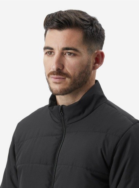 Men’s Black Non-Hooded Synthetic Puffer - Image 2