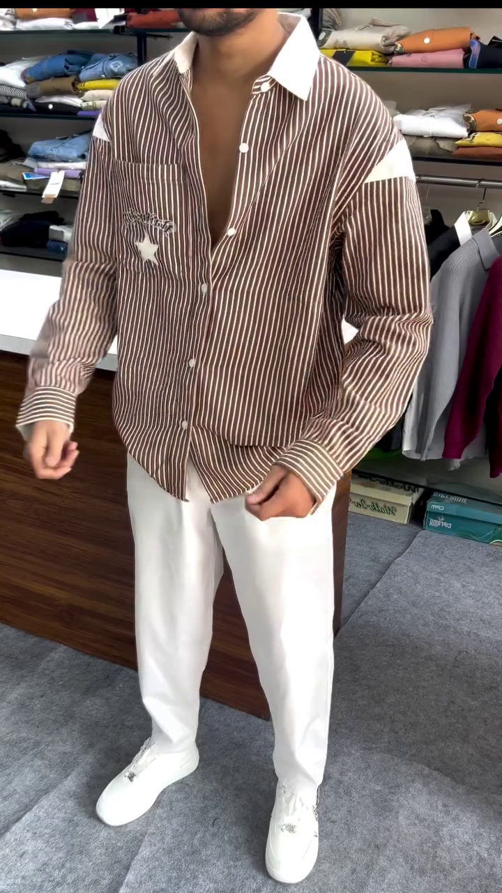 Men Red & White Slim Fit Striped Casual Shirt - Image 10