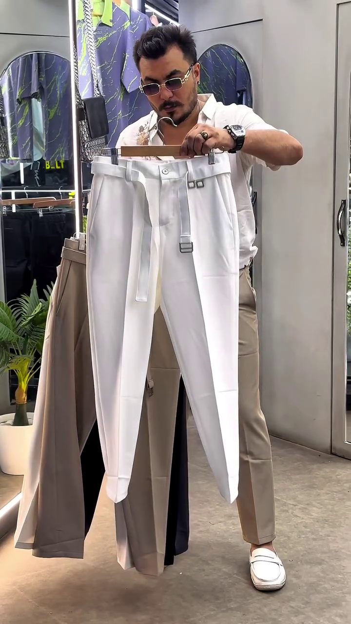 Men Comfort Easy Wash Pleated Gurkha Trousers