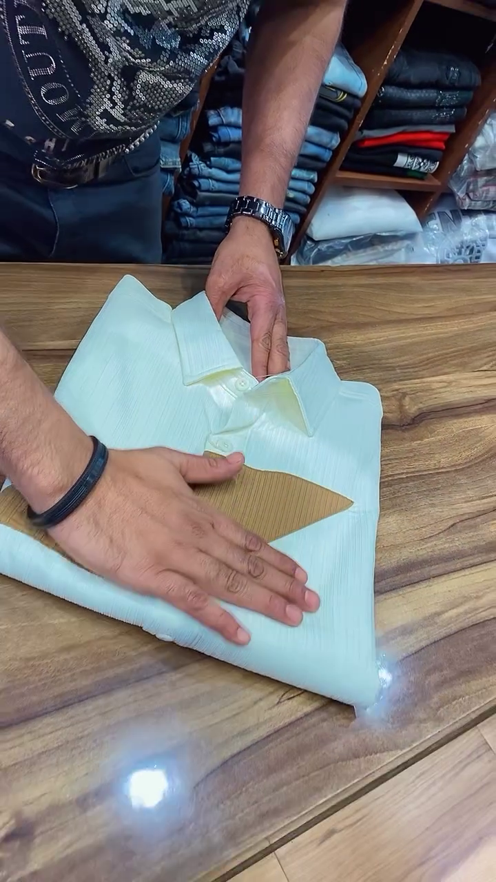 Beige Cotton Geometric Pattern Shirt - Image 4