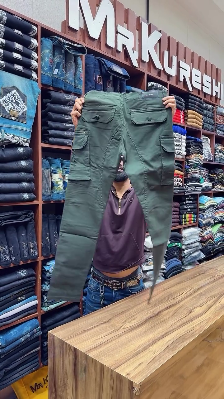 Men Olive Regular Fit Cargo Pant - Image 3