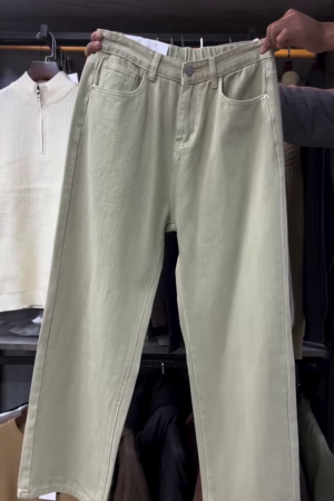 Men’s Sage Green Relaxed Straight-Leg Denim Chinos