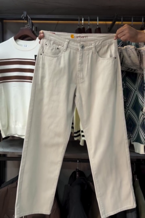 Carhartt WIP Straight-Leg Canvas Trousers – Off-White / Parchment