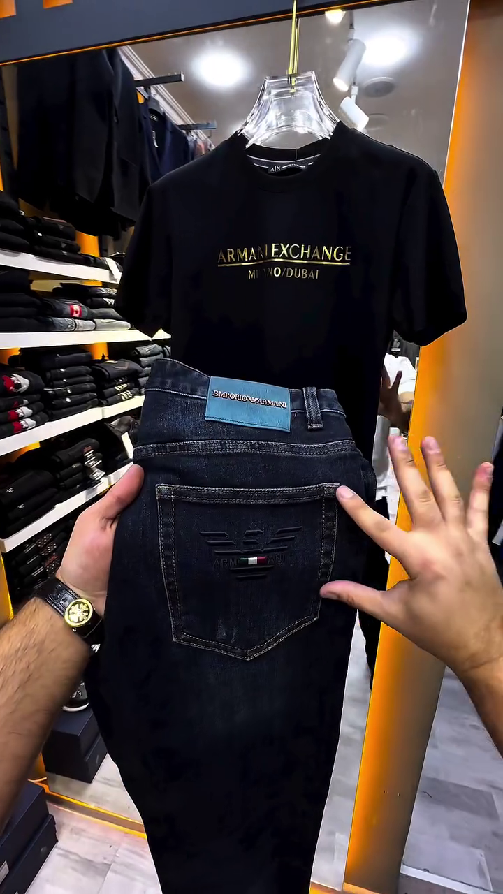 Men’s Premium Black T-Shirt & Dark Denim Jeans Combo – Stylish Casual Outfit for Men - Image 3