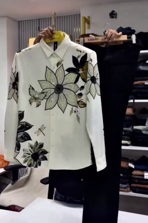 Designer Party Wear Korean Fabric Shirt Pant Combo for Men