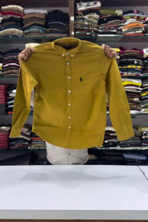 Men Solid Spread Collar Linen Casual Shirt